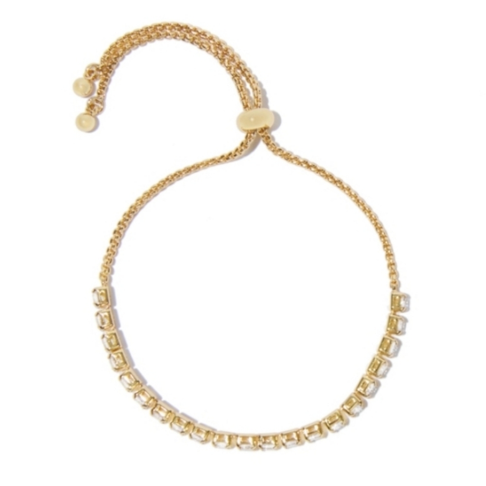 💜 Ettika‎ 18k Gold Plated Adjustable Crystal Bracelet